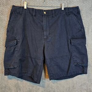 Polo Ralph Lauren Mens Relaxed Fit Cargo Shorts Navy Blue Cotton Size 42 Utility